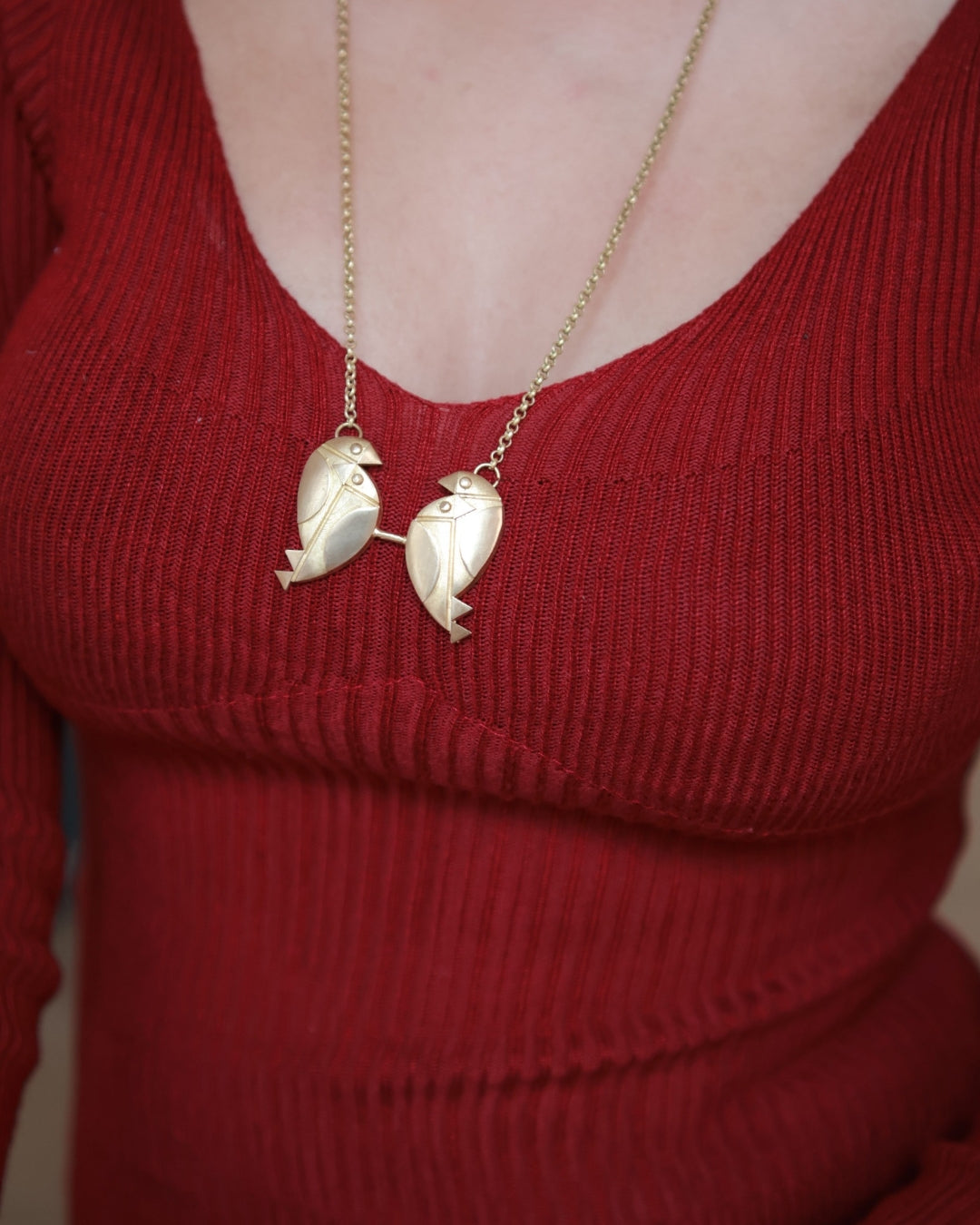 Crows • Brass Pendant with Chain