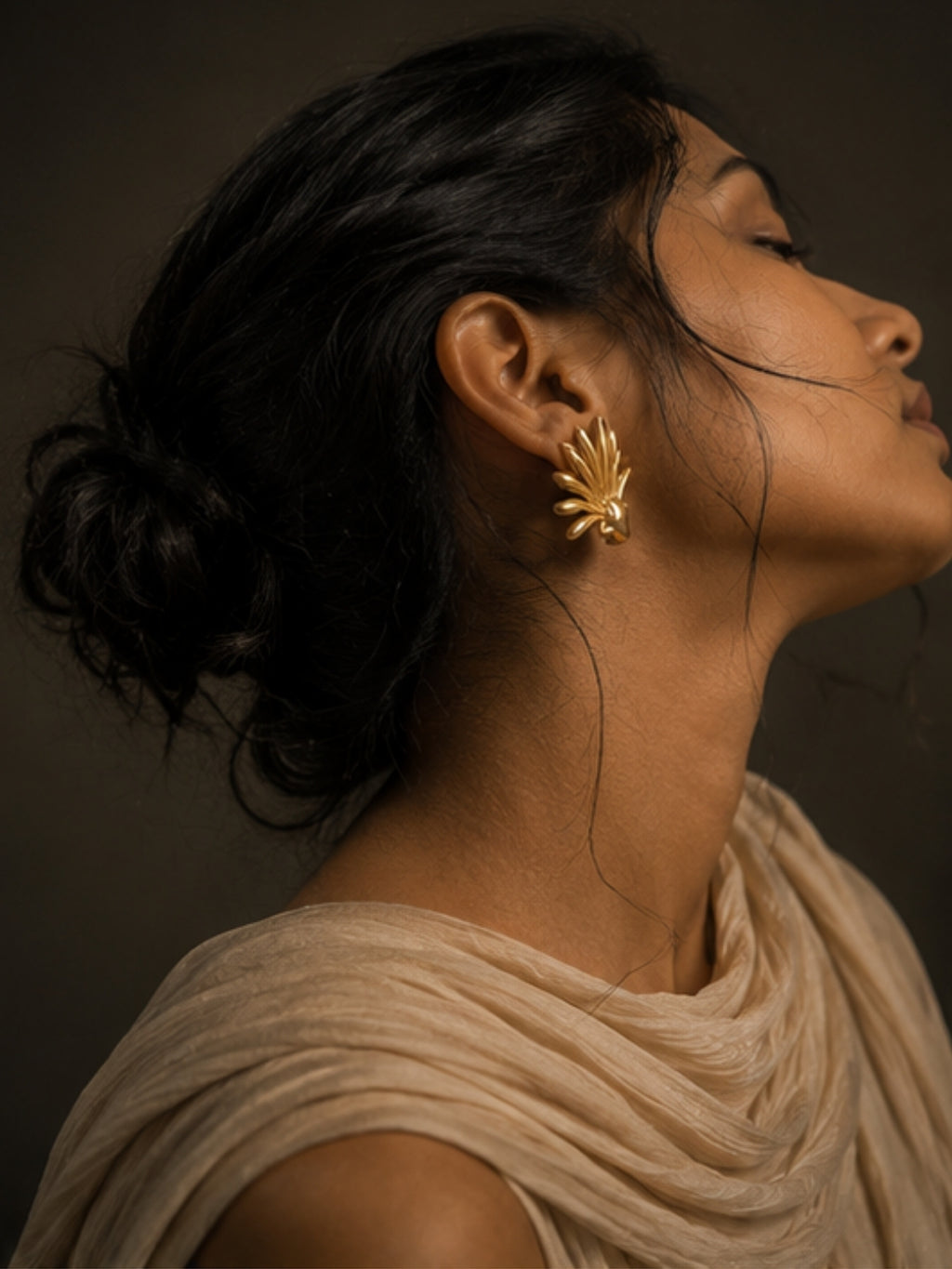 Leaves • Brass Studs Earrings