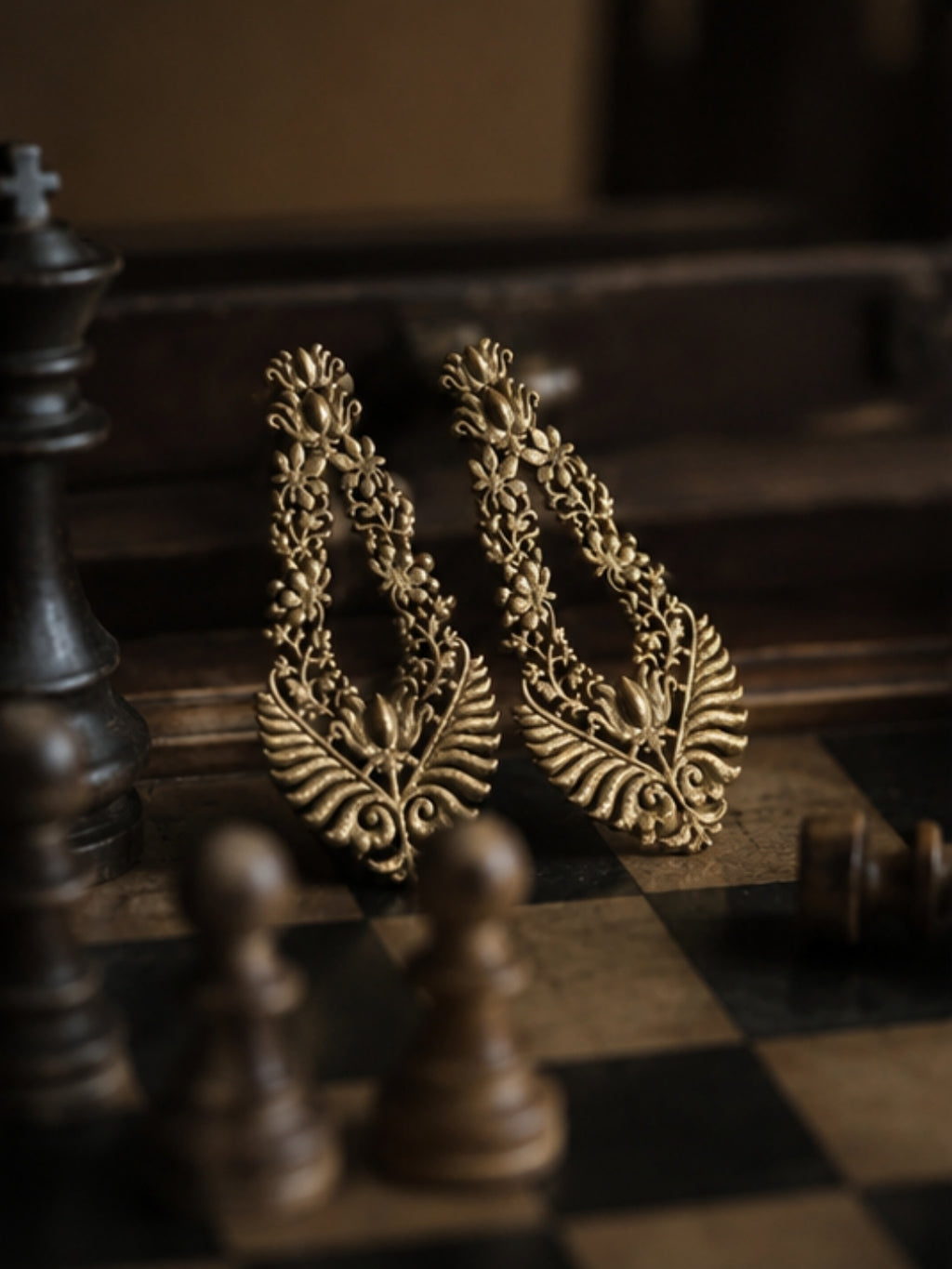 Lotus • Brass Studs Earrings