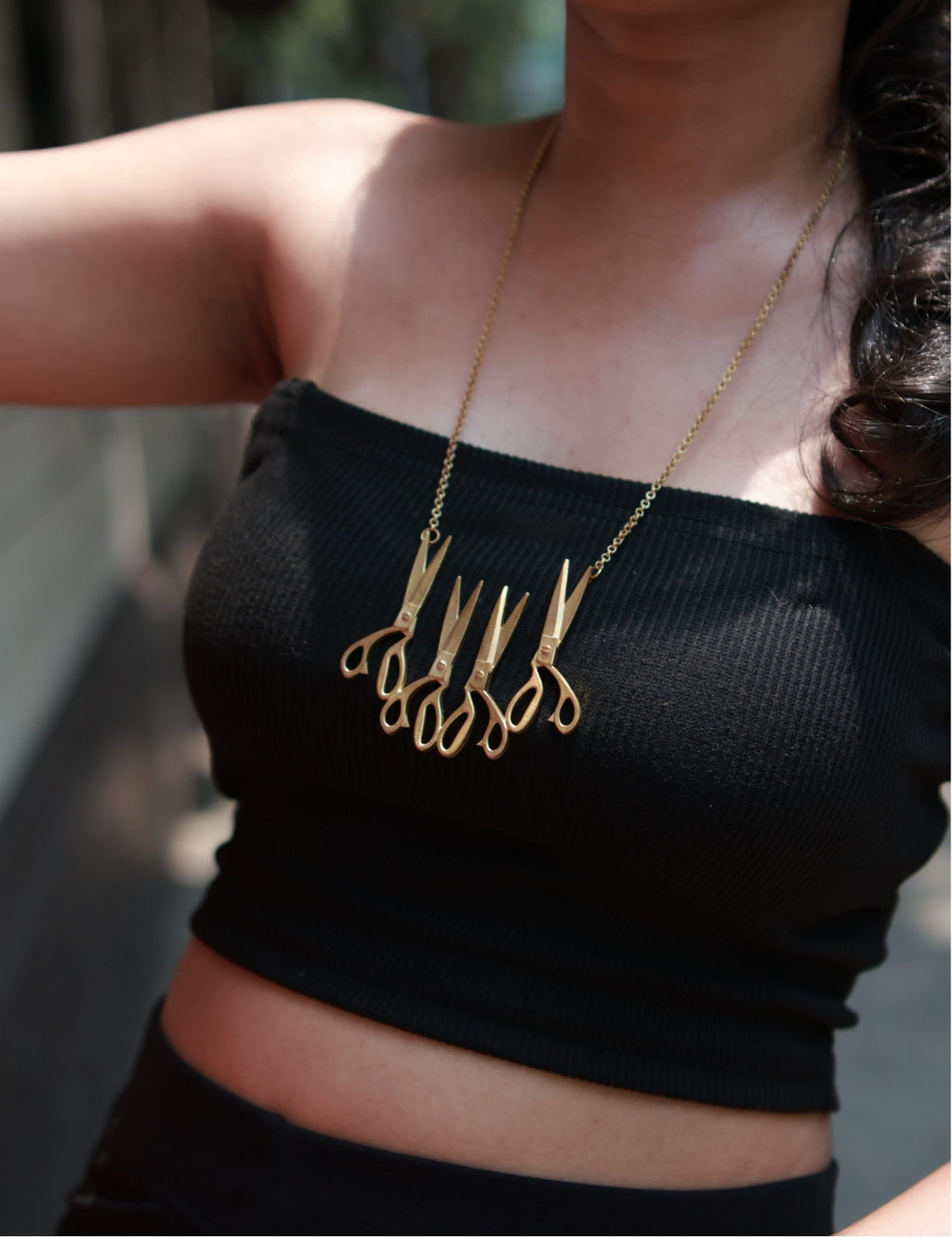 Scissors • Brass Pendant with Chain