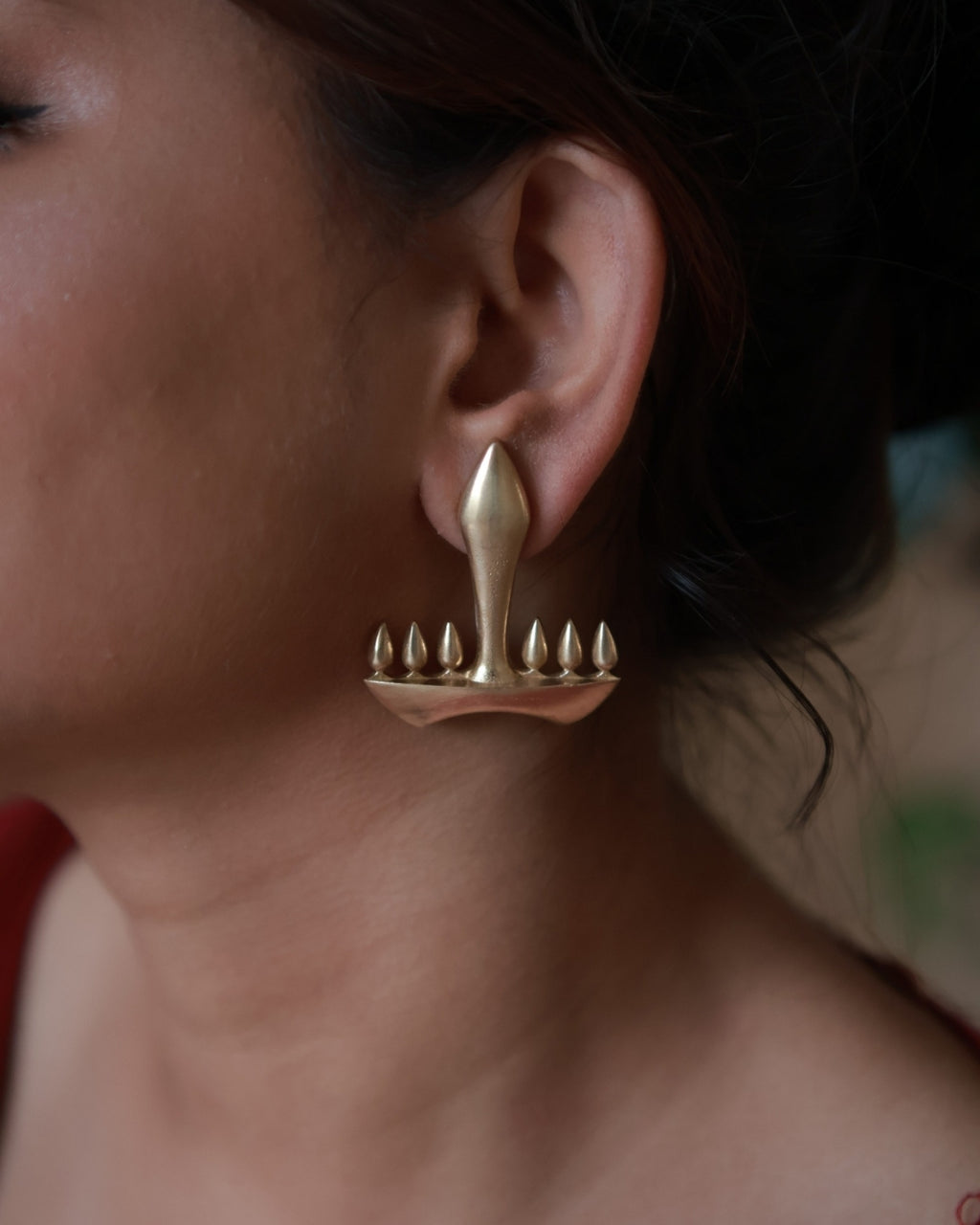 Abstract Sculpture • Brass Studs Earrings