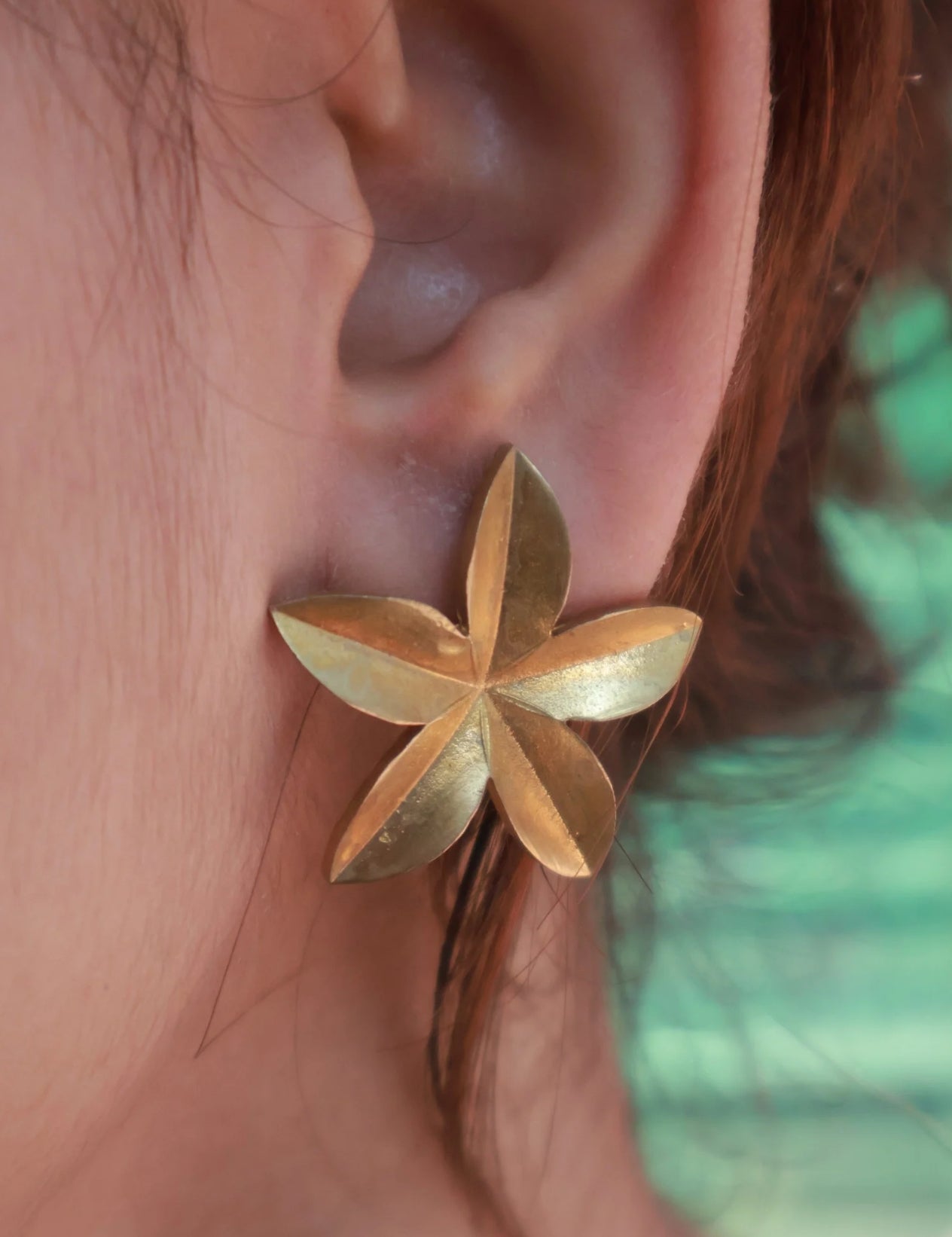 A Flower • Brass Earrings