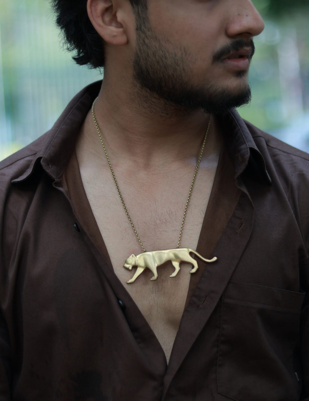 Royal Bengal Tiger • Brass Pendant with Chain