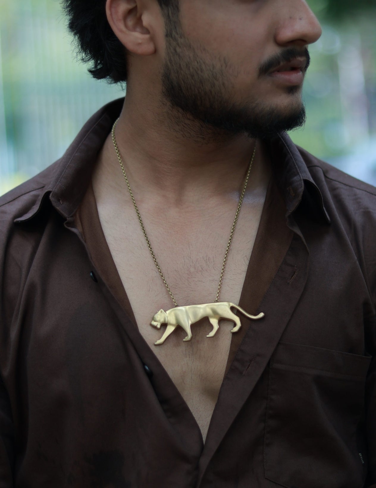 Royal Bengal Tiger • Brass Pendant with Chain