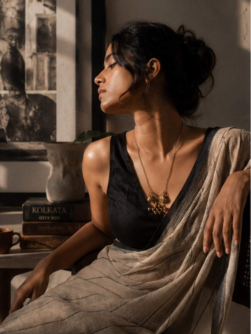 Pouring Tea Kettle • Brass Pendant Chain