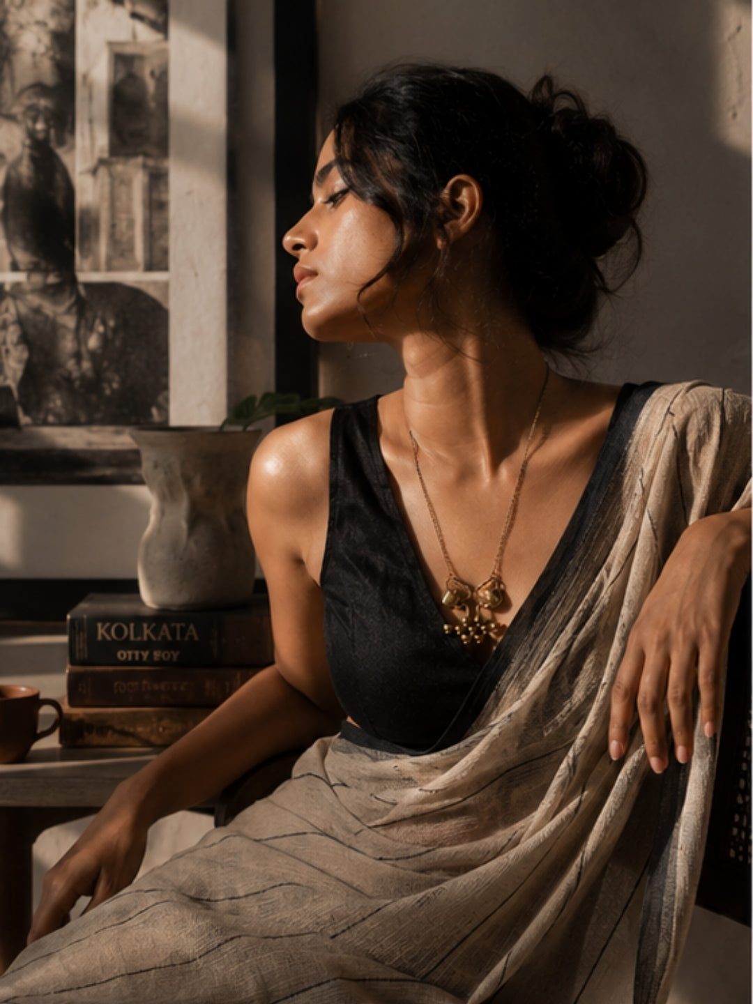 Pouring Tea Kettle • Brass Pendant Chain