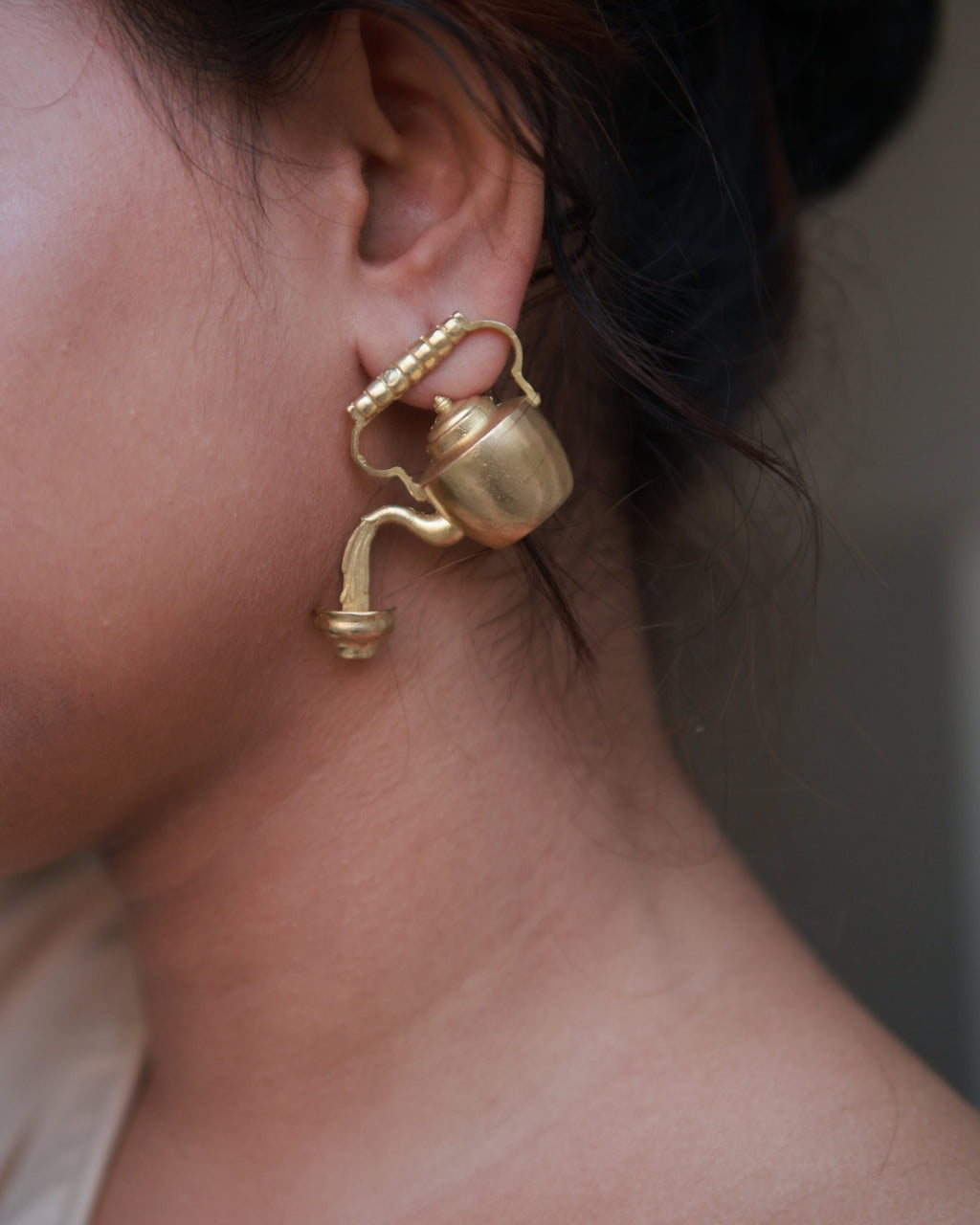 Pouring Kettle • Brass Earrings