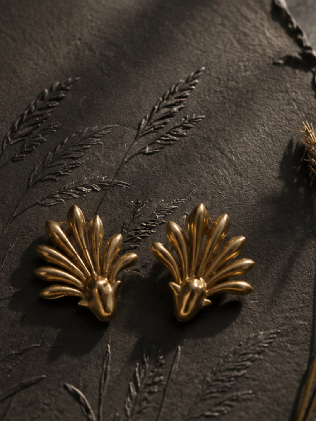 Leaves • Brass Studs Earrings
