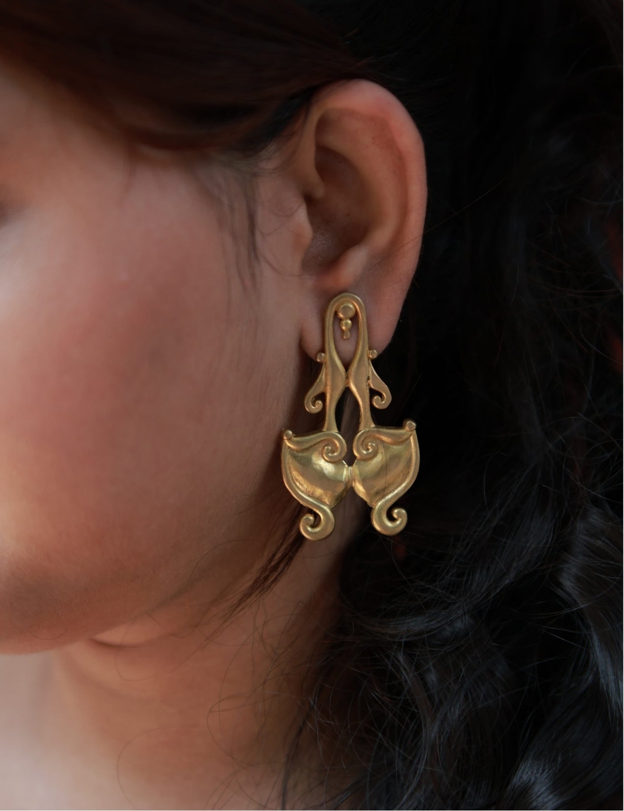 Kiss • Brass Earrings