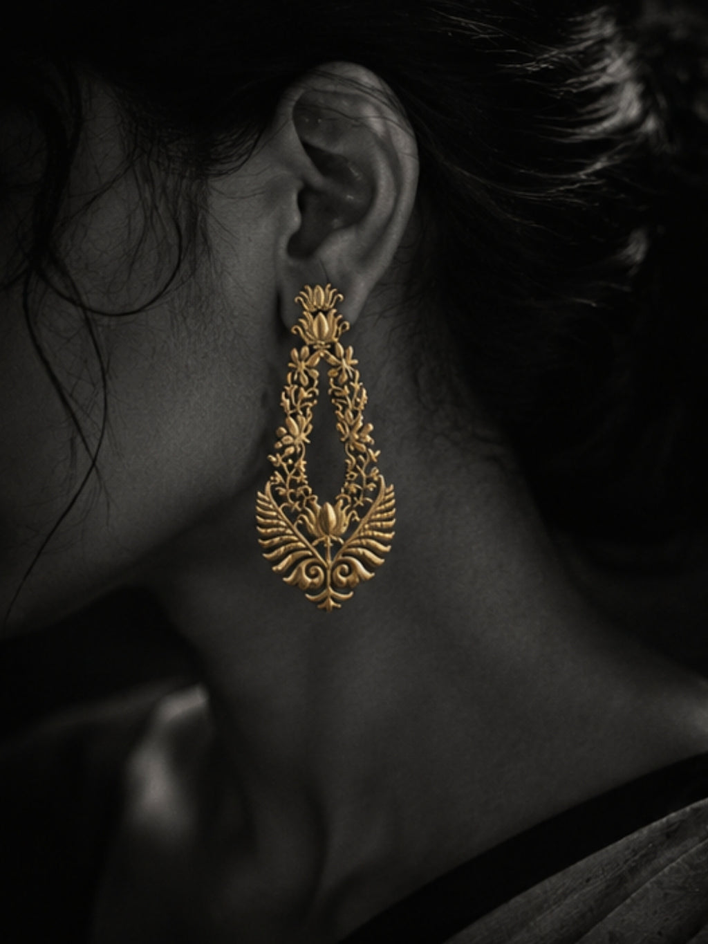 Lotus • Brass Studs Earrings