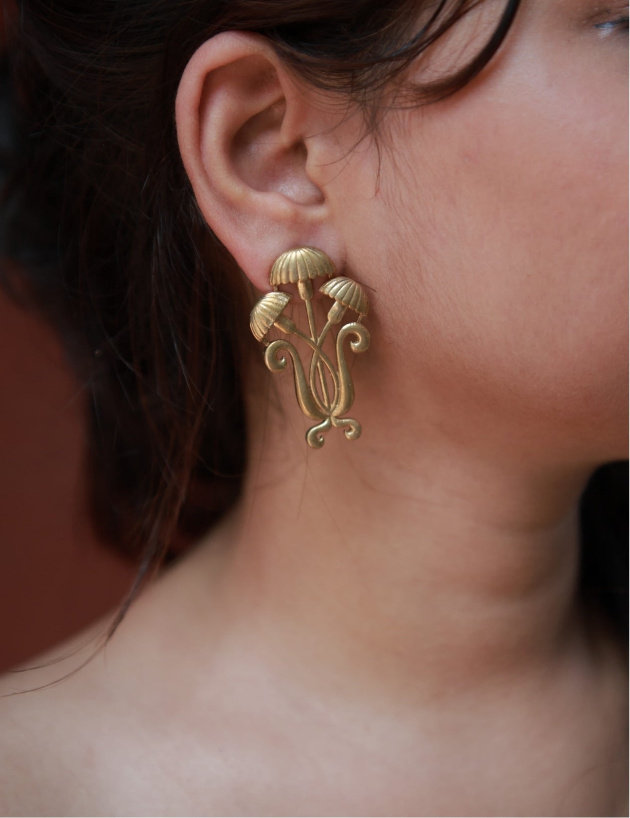 A Kashmiri Flower • Brass Earrings