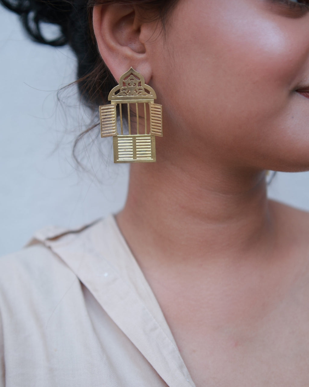 Kolkata Window • Brass Earrings