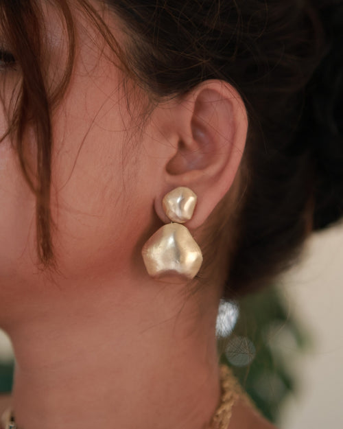 Abstract Circles • Brass Drop Earrings