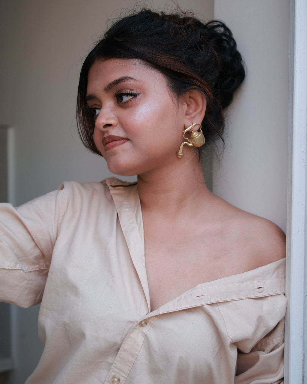 Pouring Kettle • Brass Earrings