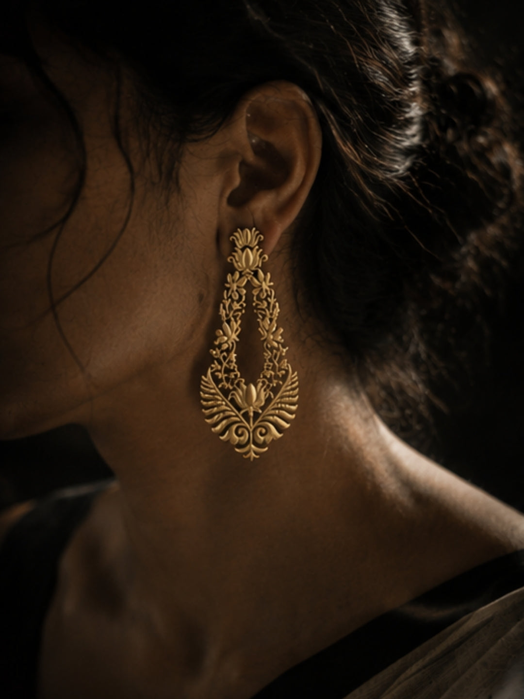 Lotus • Brass Studs Earrings