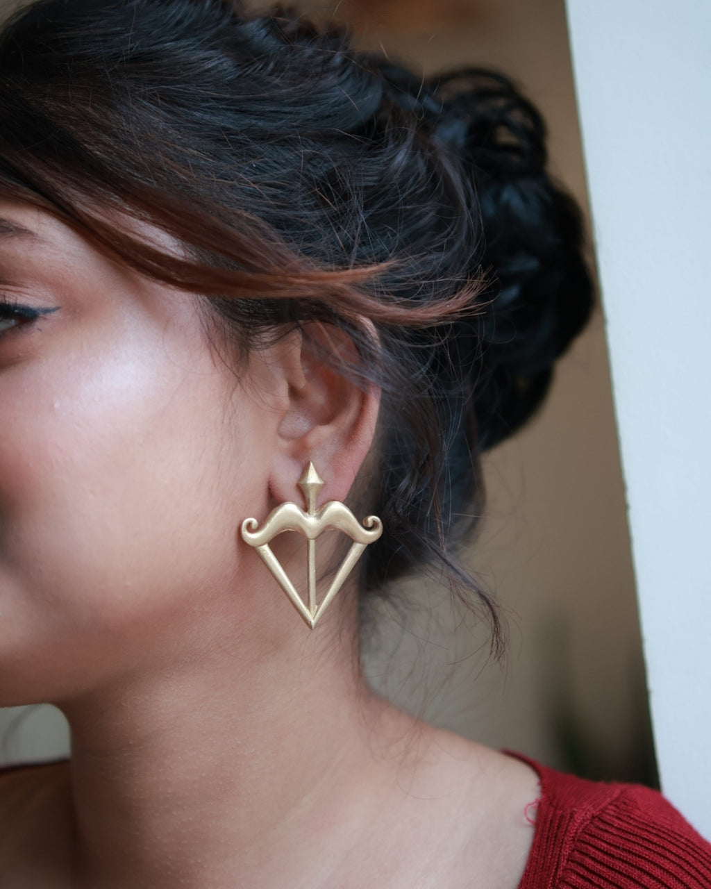 Bow & Arrow • Brass Earrings