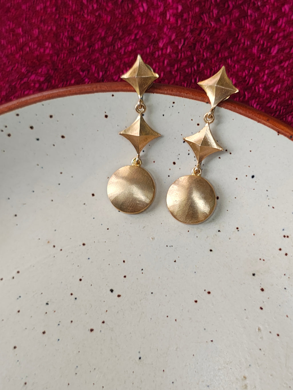 Diamond, Circles • Brass Earrings