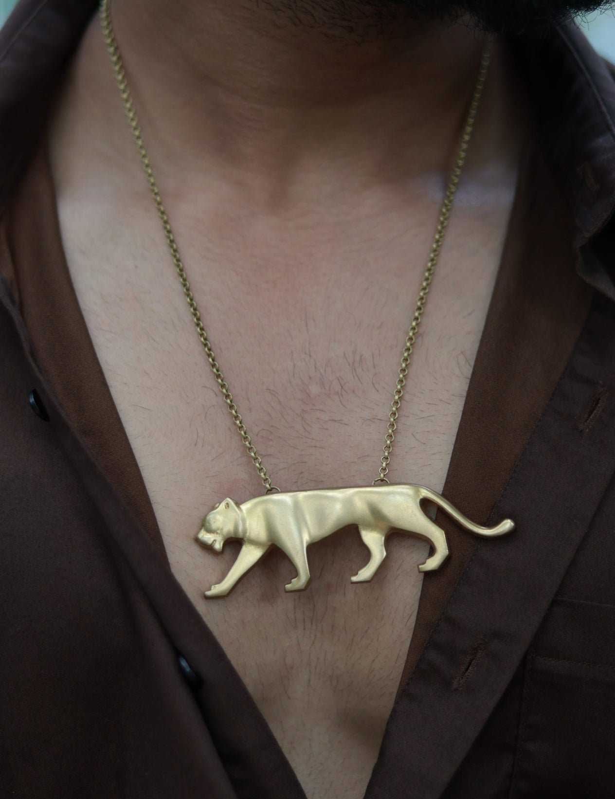 Royal Bengal Tiger • Brass Pendant with Chain