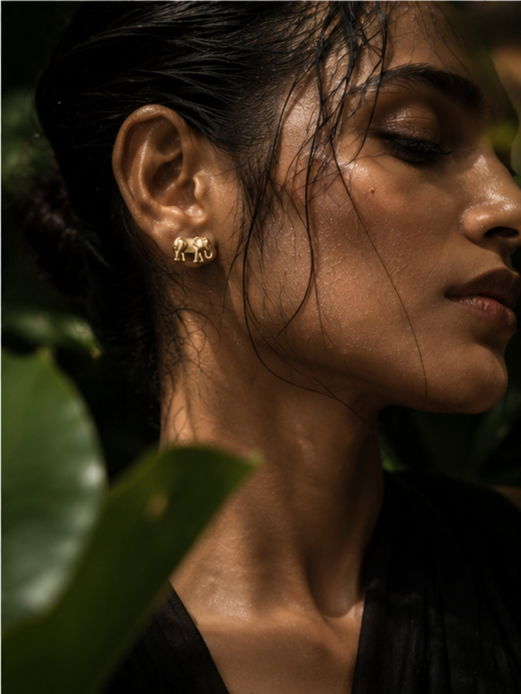 Elephant • Brass Earrings Studs
