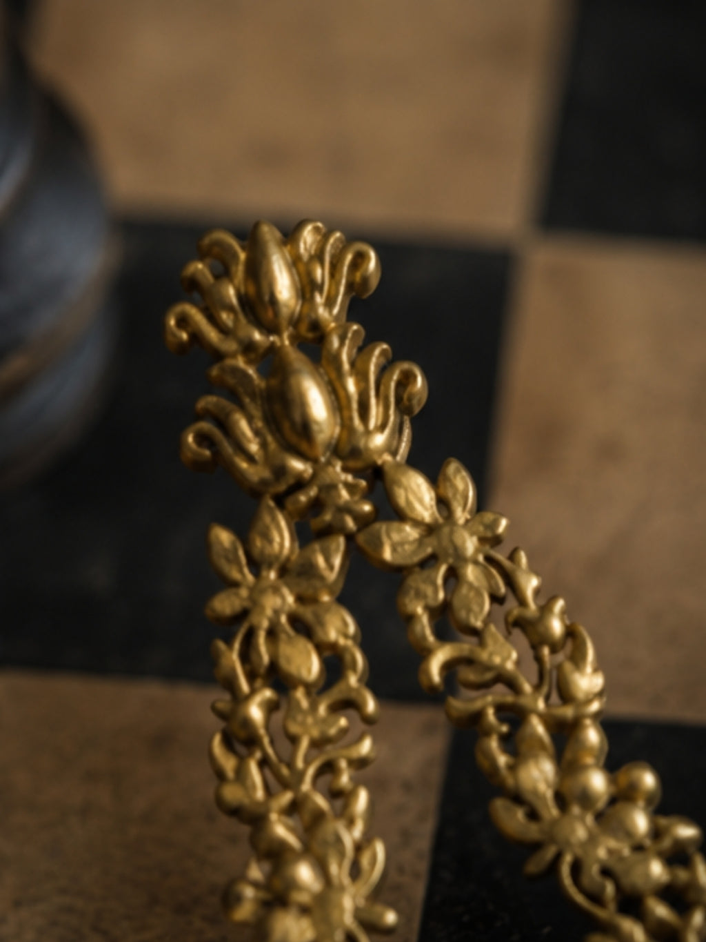 Lotus • Brass Studs Earrings