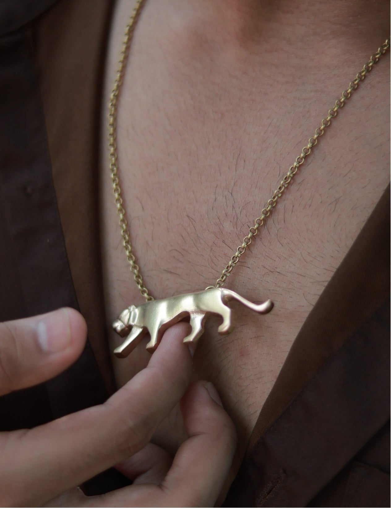 Royal Bengal Tiger • Brass Pendant with Chain